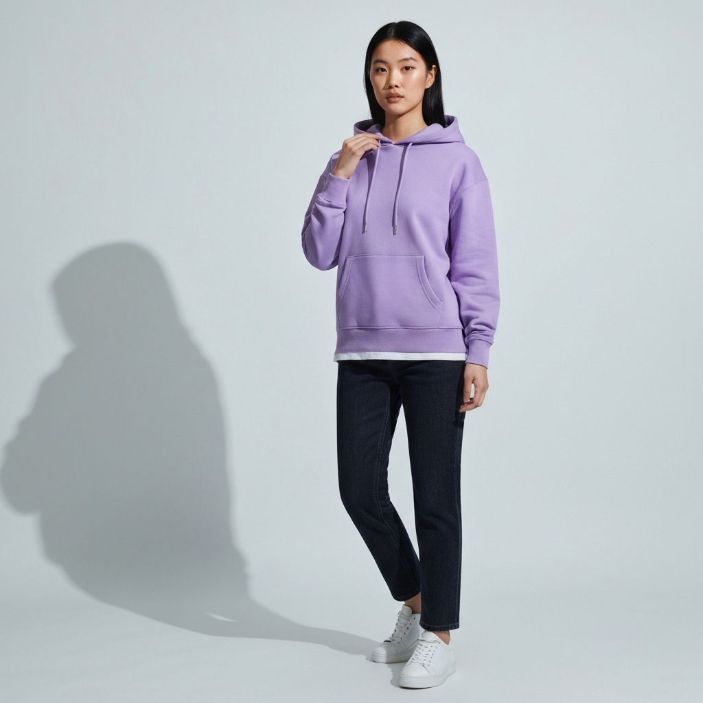 女裝薰衣草紫連帽衛衣